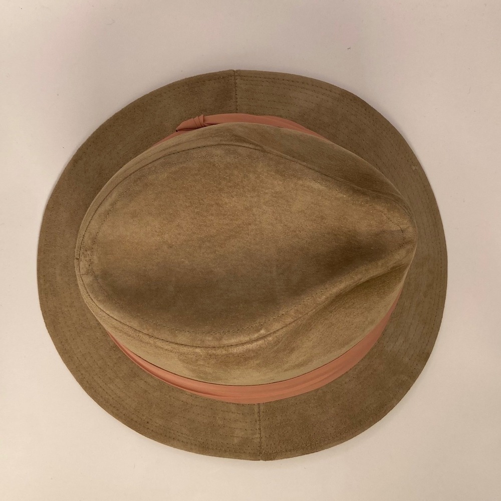 Vintage Borsalino Suede Safari Hat Mens 7 3/8 Tan Leather Band Italy - Picture 5 of 16